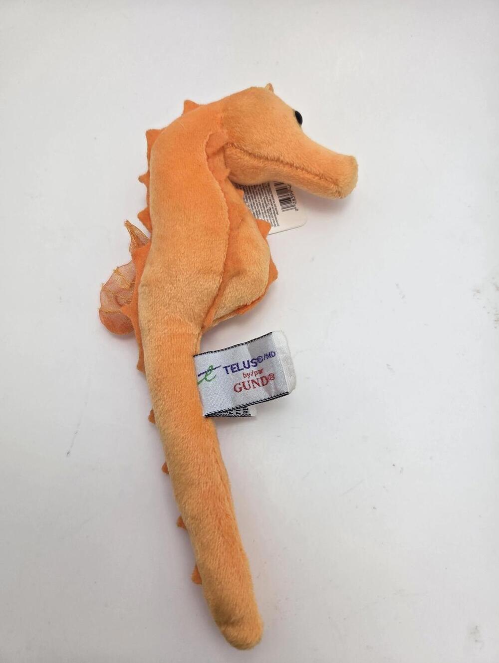 Gund Telus Orange Seahorse Plush New with Tags! Vintage Collectible (4 inch)